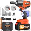 7Sevenjokers Avvitatore a Impulsi Brushless 550Nm, Professional 1/2'' Elevata Avvitatori a Massa Battente con Batteria 4.0Ah, 4 Bussola, 12 Punte