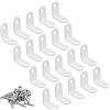 GUDQVOZIHG 20 connettori ad angolo bianco, 30 x 30 x 16 mm, in acciaio inox, angolo metallico di 90 gradi, angolo piccolo con viti, a forma di L, angolo per mobili, sedie, tavoli, finestre, staffe angolari