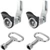 PATIKIL 2pz Triangolo Camma Blocco Tubolare 1-1/4 Cilindro Lunghezza | Armadietto Cassetto Blocco, Cromato Placcato, per 1-1/16 Spesso Pannello, con Piccoli Tasti, per Armadietto Elettrico