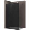 doporro Parete Doccia Walk-In 120x200 cm Senza Porta con Barra Telescopica | Vetro Temperato Grigio Fumé 10 mm, Profilo Cromato 0-15 mm, Supporto Inox 70-120 cm, Montaggio Reversibile Destra/Sinistra