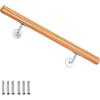 Lagento Corrimano in legno di faggio, ringhiera per scale, corrimano da parete V2Aox