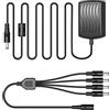 SANNCE DC 12V 2A Alimentatore per Telecamera di Sorveglianza Adattatore di Alimentazione Adatto per DVR Sistema VideosorveglianzaDa 1 a 4 separatori DC