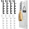 Pluvyze 8pcs Appendiabiti da Porta Regolabile Appendino Accappatoio Porta Adatto per Camera da Letto Bagno Cucina Guardaroba Può Appendere Asciugamani Vestiti Cappelli Borse Ecc (Nero Bianco)