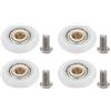 PATIKIL 4 Set Rulli per Cassetti 25mm Pulegge Posizionamento Nylon Bianco | Piccole Ruote Ricambio, Rondella a Molla e Bullone a Vite, per Guide Armadi, per Cassetti