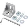 eSynic 10pz Staffe di Fissaggio in Alluminio 43x42x42mm Bretelle ad Angolo Modello 4545 4590 Giunzione Raccordo con 20 Viti 20 Dadi per DIY Finestra Porta Profilo 45x45 45x90