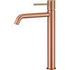 GALYON IMEX Monza BDM039-3 - Rubinetto miscelatore per lavabo alto, cartuccia in ceramica Ø26 mm, flessibile 3/8 (oro rosa spazzolato)
