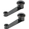 AZERODESIGN - Fermaporta da pavimento- fissaggio porte-fermaporta pavimento-fermo porta girevole- avvitato al suolo-palo espandibile-per porte 50 mm (nero confezione da 2 unità)
