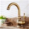 YAWEDA Antico All-Rame Fredda E Acqua Calda Miscelatore Viso Colpetto Del Bacino Tabella In Basso Lavatoio Retro Oro Lavandino Del Bagno Rubinetto Single Handle, Two