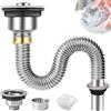 FALSKT Kit Scarico Lavandino Bagno Piletta Lavabo Bagno Acciaio Inossidabil