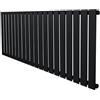Monster Shop Radiatore Piatto a Colonna Singola 600 x 1400 mm Orizzontale Design Moderno Acciaio al Carbonio Pannello Singolo Riscaldamento Centrale Nero Opaco con Kit Fissaggio e Spazzola