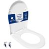 HYDRO HOME Copriwater Compatibile Esedra Ideal Standard Soft Close per Fori Ciechi, Sedile WC Termoindurente Bianco, Tavoletta Avvolgente con Cerniere Regolabili, Ricambio Bagno