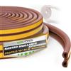 ToolSpace | Nastro sigillante autoadesivo per porte e finestre | 25m | Profilo D marrone | Guarnizione per porte | Guarnizione per finestre | Striscia sigillante anticollisione | Guarnizione in gomma