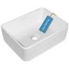 Bächlein Endina Lavabo da Appoggio, Rettangolare, in Ceramica, 40 x 29 cm, Design Moderno, per Bagno e WC, Bianco