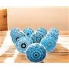 ARTNCRAFT Xfer - Pomelli in ceramica a forma di fiore, stile vintage, 10 pezzi, per porte, armadi, cassetti, credenze, colore: blu acqua