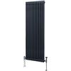 Monster Shop Radiatore Termosifone a 2 Colonne 1800mm x 562mm Moderno Centralizzato Grigio Antracite in Acciaio Inox Verticale a Parete Cucina Soggiorno Bagno Kit di Fissaggio e Spazzola Inclusi