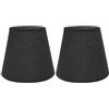 Eastlion 2 Paralumi E14/E27 per Lampade da Tavolo,Lampadari di Cristallo,Paralume Superiore 10 cm x Altezza14 cm x Inferiore 16 cm Nero