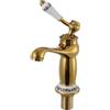 YEITBY Rubinetto retrò per bagno dorato, miscelatore monocomando in ottone anticato