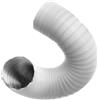 EUROPLAST Ø 100mm Condotto d'aria Flessibile per Cappa da Cucina, Condizionatore d'aria, Aspiratore, Asciugatrice - Tubo di Scarico Semirigido da 1.5m - Condotti di Ventilazione - Alluminio Bianco