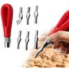 EaseSunny Set di scalpelli per intaglio del legno, 7 pezzi, strumento per incisione profonda, per la lavorazione del legno