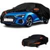 generico Telo copriauto esterni Compatibile con Audi S3 Sportback 2008-2026,antivento,antipioggia,antineve,antisole impermeabile,protezione per tutte le stagioni (black orange)