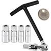 HURODZ Set di chiavi per candele, 6 pezzi, universali, 14/16/18/21 mm, per candele di accensione, con impugnatura a T, per auto e moto
