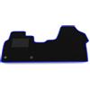 Somer Car Kit Tappetini Auto compatibili con Fiat Scudo 2021-2026 | Set Tappeti in Moquette, Tappeto auto su misura, bordo blu
