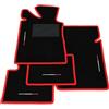 Somer Car Kit Tappetini Auto compatibili con Alfa Romeo Giulia Nuova Super 1972-1977 | Set Tappeti in Moquette, Bandiera Italia, bordo rosso, Tappeto auto su misura