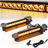 ROUTEKING Barra LED Stroboscopica 2 X 13.7 Pollici 24 LED 12V 2 In 1 Ambra IP66 12 Modalità Ventose Parabrezza Luce Emergenza Auto Camion Veicoli Soccorso Stradale