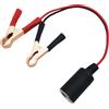 CTRICALVER Adattatore Accendisigari 12V / 24V, Presa Accendisigari Femmina con Circa 25 cm 16AWG Cavo e pinze per Cavi Batteria (1 Pezzi)