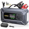 WIRSHK Booster Avviamento Auto con Compressore 8000A 160PSI,27000mAh, Booster Avviamento Auto/Moto per 10.0L Gas/8.0L Diesel, 12V Starter Batteria con Ricarica Rapida 18W,Torcia