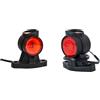 Fristom Luci di posizione a LED FT-140A, set sinistra e destra, 12/24 V | Tre funzioni con braccio in gomma e cavo piatto da 0,5 m. Per camion, rimorchi e macchine agricole in caso di nebbia.
