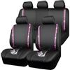 CAR PASS Bling - Set completo di coprisedili per auto, in ecopelle impermeabile con strass brillanti, posteriori con cerniera, misura universale, 95% strisce glitterate per auto, per donne e ragazze