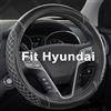 GIANT PANDA Coprivolante personalizzato per Hyundai Tucson,Santa Fe,Kona(14,5-15 pollici - Diamante quilt nero+grigio - misura standard)
