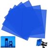 DECARETA 6 Filtri Blu Trasparenti Pellicole Trasparenti Colorate per Luci Filtri per Correzione e Conversione di Colore per Artigianato Fai-da-Te, Lettura, Fotografia, 29,7 * 21 cm (Blu)