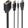 AISENS - A115-1008 - Cavo convertitore SVGA+Audio A HDMI, SVGA/M+Jack 3,5/M+USB-A/M-HDMI A/M, 1,5 m