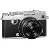 Olympus PEN-F Kit, Fotocamera di Sistema Micro Quattro Terzi (20 MP, Stabilizzatore d'Immagine a 5 Assi, Mirino Elettronico) e Obiettivo M.Zuiko 17mm, lunghezza focale fissa veloce, Argento/Nero