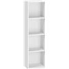 VASAGLE Libreria, Scaffale a Cubo con 4 Scomparti, 24 x 30 x 106 cm, Mobile Contenitore per Soggiorno, Ufficio, Sala da Pranzo, Bianco Nuvola/Marrone Rustico