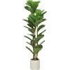 HOMCOM Pianta artificiale da interno cm Fogger, albero artificiale Lyre, 45 foglie, vaso in plastica e tronco in polimero.