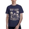 NONE Maglietta uomo West Coast California, t-shirt casual in cotone 100%, stampa vintage mare palme surf, girocollo manica corta, top estiva traspirante, streetwear hip hop, abbigliamento moda uomo, regalo