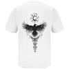 NONE T-Shirt Uomo Cotone Maglietta Maniche Corte Girocollo Stampa Posteriore Grande Corvo Vichingo Vegvisir Mitologia Nordica Rune Simbolo Gotico Streetwear Hip Hop Punk Casual Estate 2026 Regalo Originale