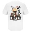 NONE T-shirt uomo con stampa samurai giapponese sul retro, maglietta streetwear oversize girocollo manica corta, grafica ronin ninja katana stile anime manga, top casual estivo in cotone morbido,