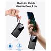 NONE Power Bank Portatile da 10000mAh con Ricarica Rapida 15W, USB-C In&Out, Cavo Integrato, Essenziale per Viaggi, Compatibile con iPhone e Android