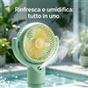 NONE Ventilatore portatile a spruzzo, potente mini ventilatore da tavolo USB, flusso d'aria a 3 velocità, perfetto per casa, ufficio, camera da letto e viaggi all'aperto.