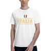 NONE T-shirt Uomo 100% Cotone con Stampa Italia Scudetto, Maglietta a Maniche Corte Girocollo Casual Sportiva, Top Grafico Bandiera Italiana Regalo Uomo