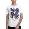NONE T-shirt Uomo 100% Cotone con Stampa Farfalla Gothic Butterfly, Maglietta a Maniche Corte Girocollo Casual Streetwear Y2K, Top Grafico con Fiori e Scritte Vintage Regalo Uomo