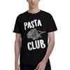 NONE T-shirt Uomo 100% Cotone con Stampa Pasta Club, Maglietta Manica Corta Girocollo Casual, Top Divertente Streetwear Amanti della Pasta Regalo Uomo