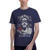 NONE T-shirt da uomo 100% cotone manica corta girocollo, maglietta casual streetwear con stampa statua greca Reborn Rise from Ruins e rosa rossa, top estivo morbido traspirante, vestibilità comoda per