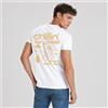 NONE T-shirt uomo 100% cotone con stampa posteriore Chillin' Vibes, maglietta girocollo a maniche corte estiva, grafica rilassante spiaggia vacanza, stile casual streetwear, vestibilità regular