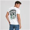 NONE T-shirt uomo 100% cotone con stampa posteriore Ace Playing Cards, maglietta girocollo a maniche corte, stile streetwear casual, grafica carte da gioco poker asso di picche, vestibilità regular