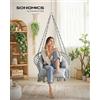 SONGMICS Sedia Altalena, Sedia Amaca, Cuscino Ben Imbottito, Sedia Sospesa Boho, Camera da Letto Balcone Giardino Soggiorno, Regge 120 kg, Accessori Inclusi